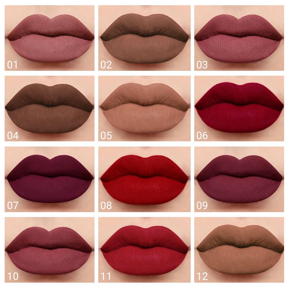 6-Pcs Matte Liquid Lipstick Set – Long-Lasting 24H