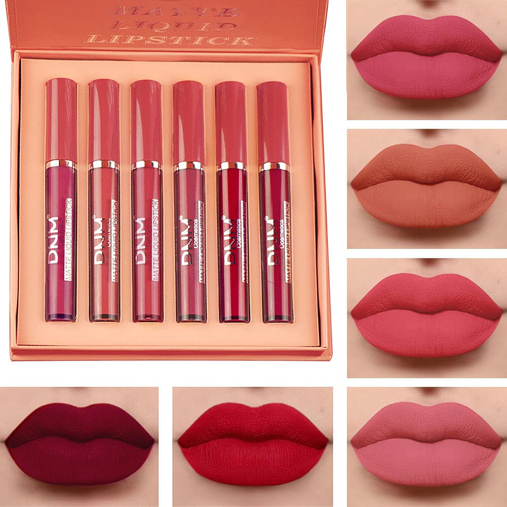 6-Pcs Matte Liquid Lipstick Set – Long-Lasting 24H