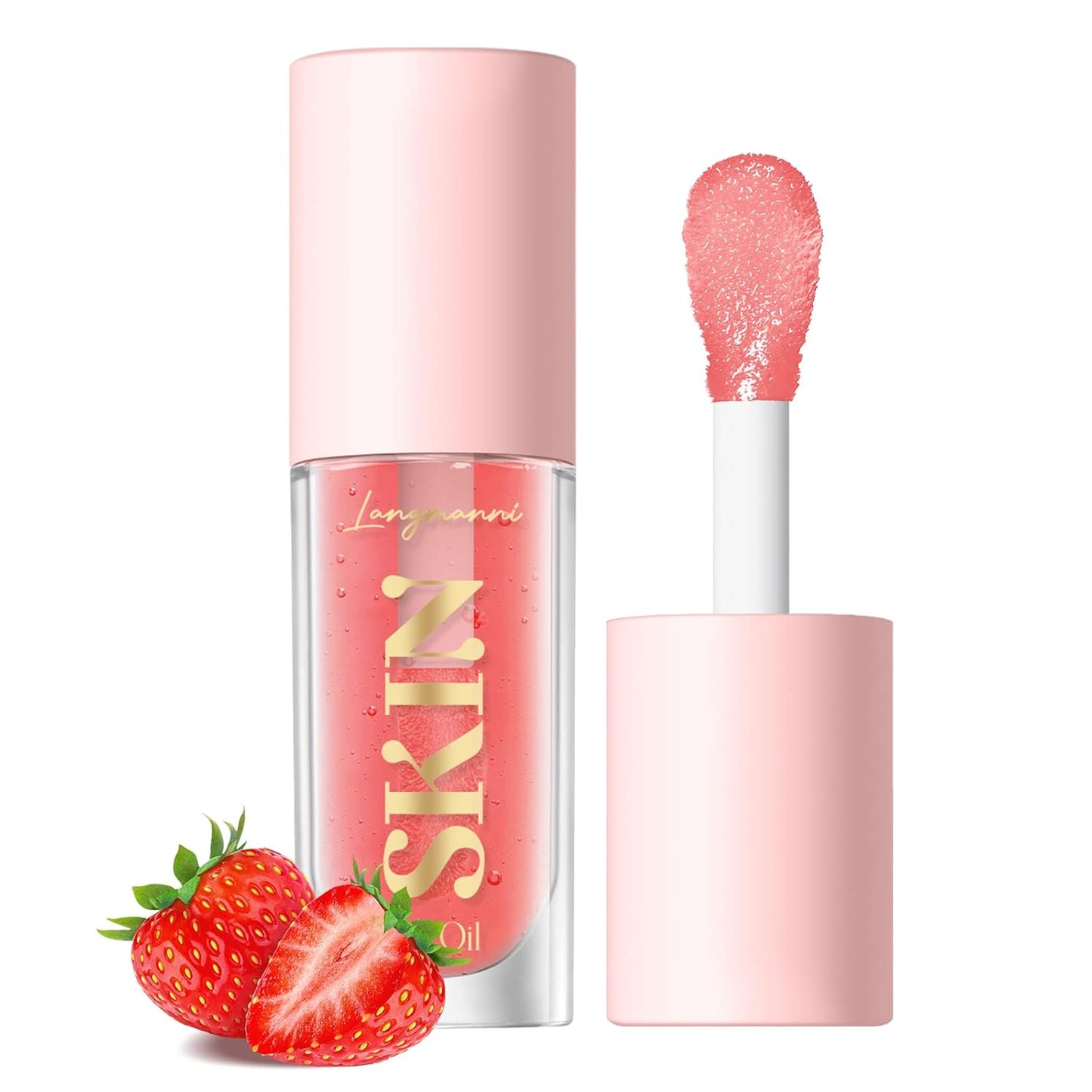 Strawberry Moisturizing Lip Oil – Non-Sticky Hydrating Gloss