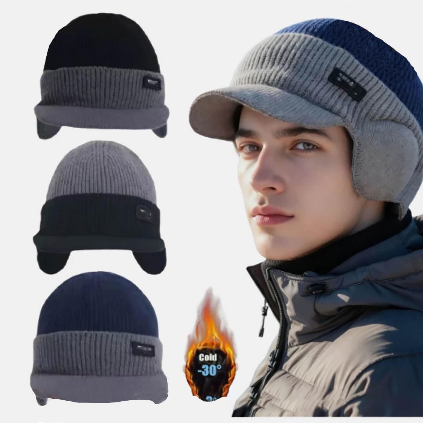 Windproof Thermal Cap with Visor