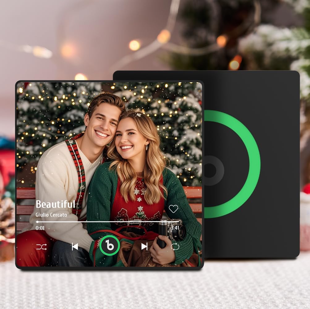 Personalized Music Fridge Magnet Custom Spotify Refrigerator Magnet with Photo Album & Can Play Songs Christmas Meaningful Gifts