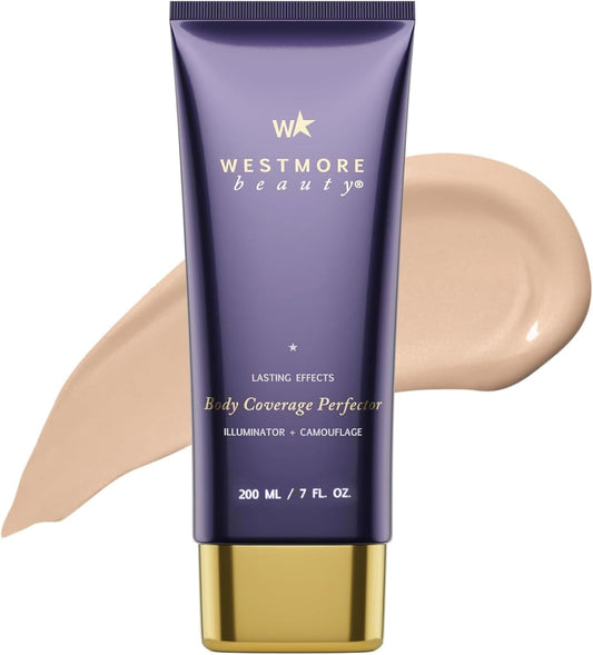 Westmore Beauty Body Coverage Perfector – Waterproof Leg & Body Makeup - Tattoo Cover Up Makeup - 7 Oz (Bronze Radiance)