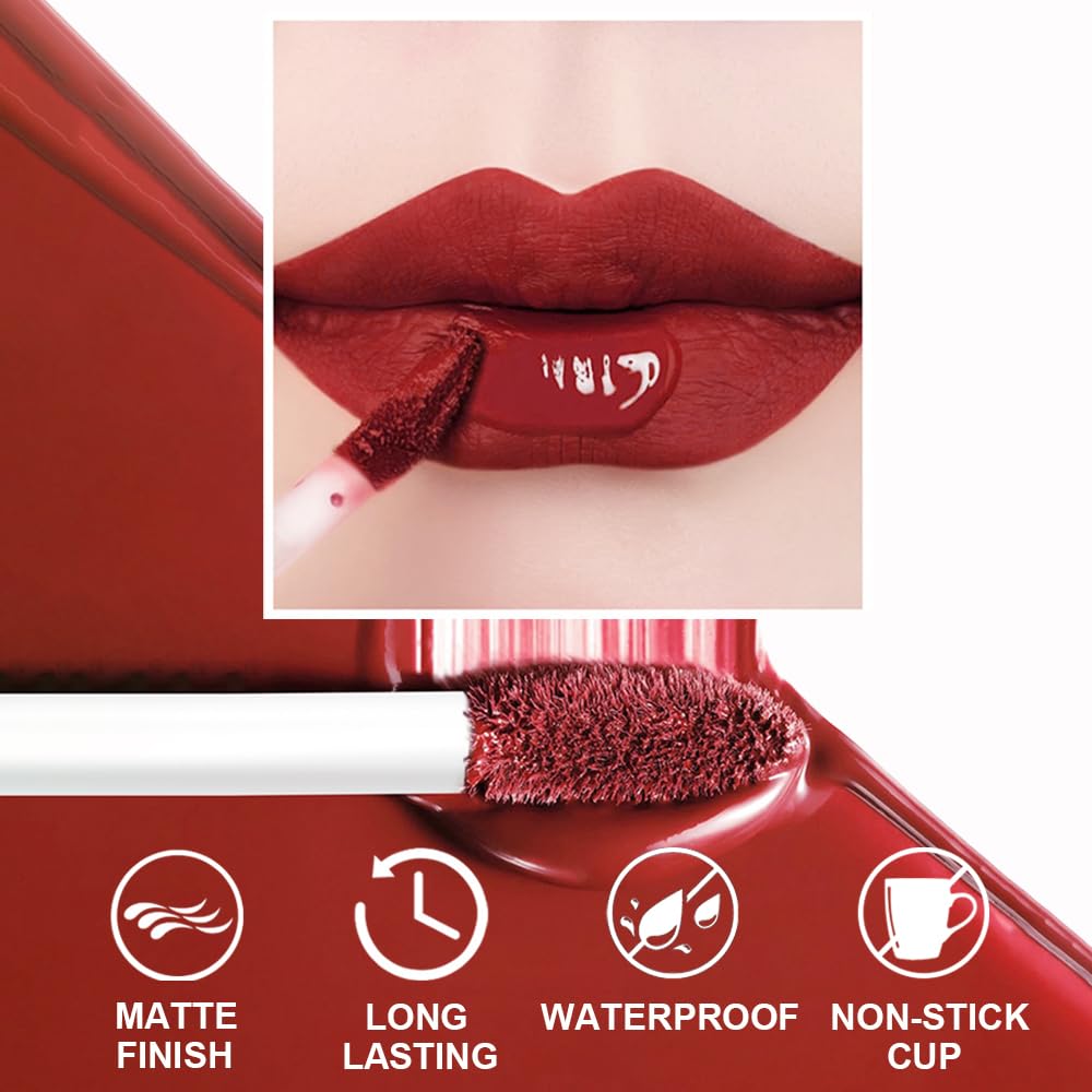 12-Color Matte Liquid Lipstick Kit – Long-Lasting 24H