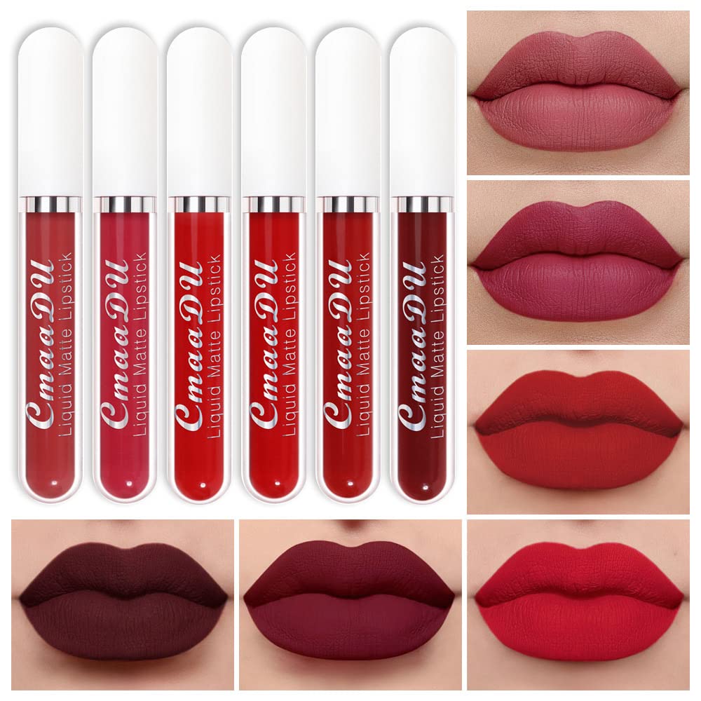 6-Pcs Matte Liquid Lipstick Set – Long-Lasting 24H