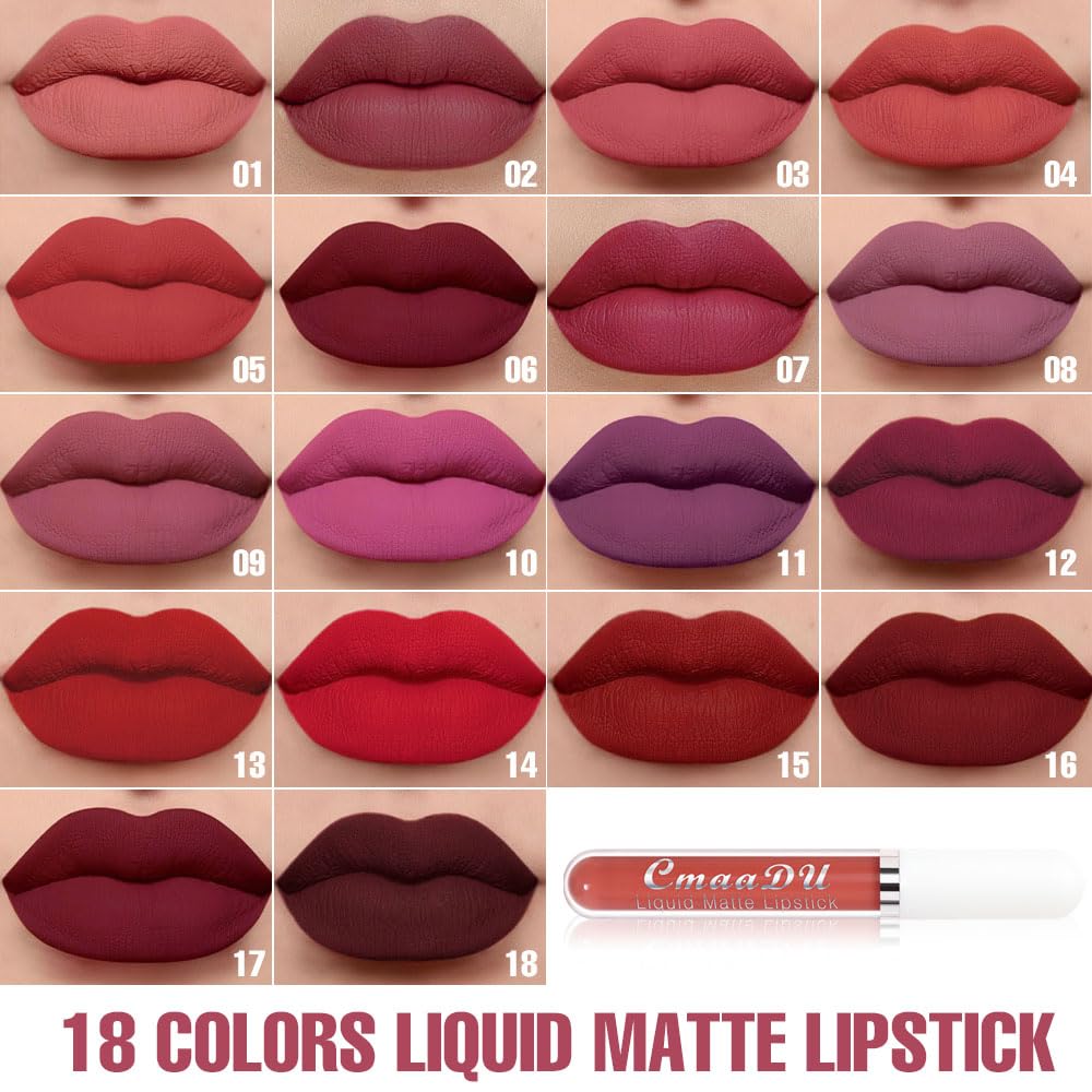 6-Pcs Matte Liquid Lipstick Set – Long-Lasting 24H