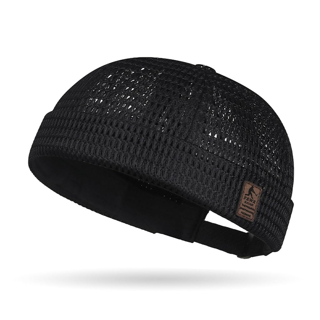 Men’s Breathable Brimless Docker Hat – Lightweight Mesh Skull Cap for Summer Outdoor Wear