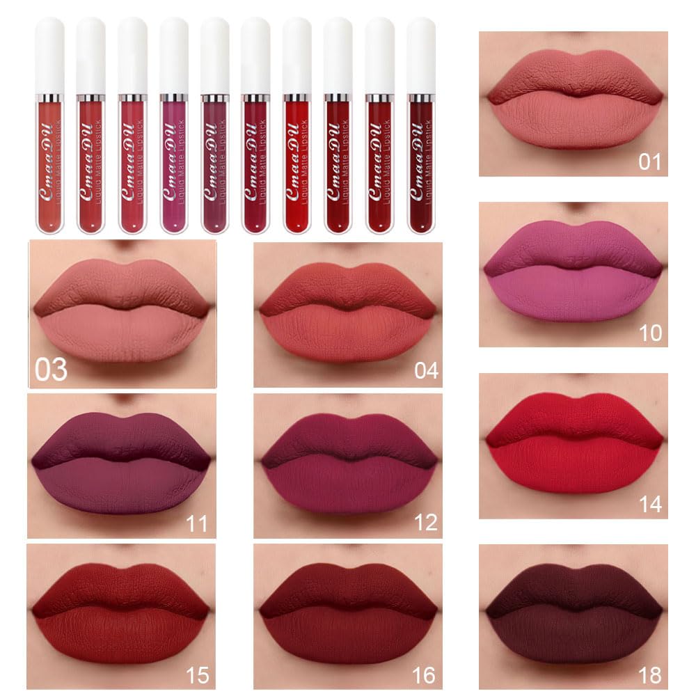 6-Pcs Matte Liquid Lipstick Set – Long-Lasting 24H