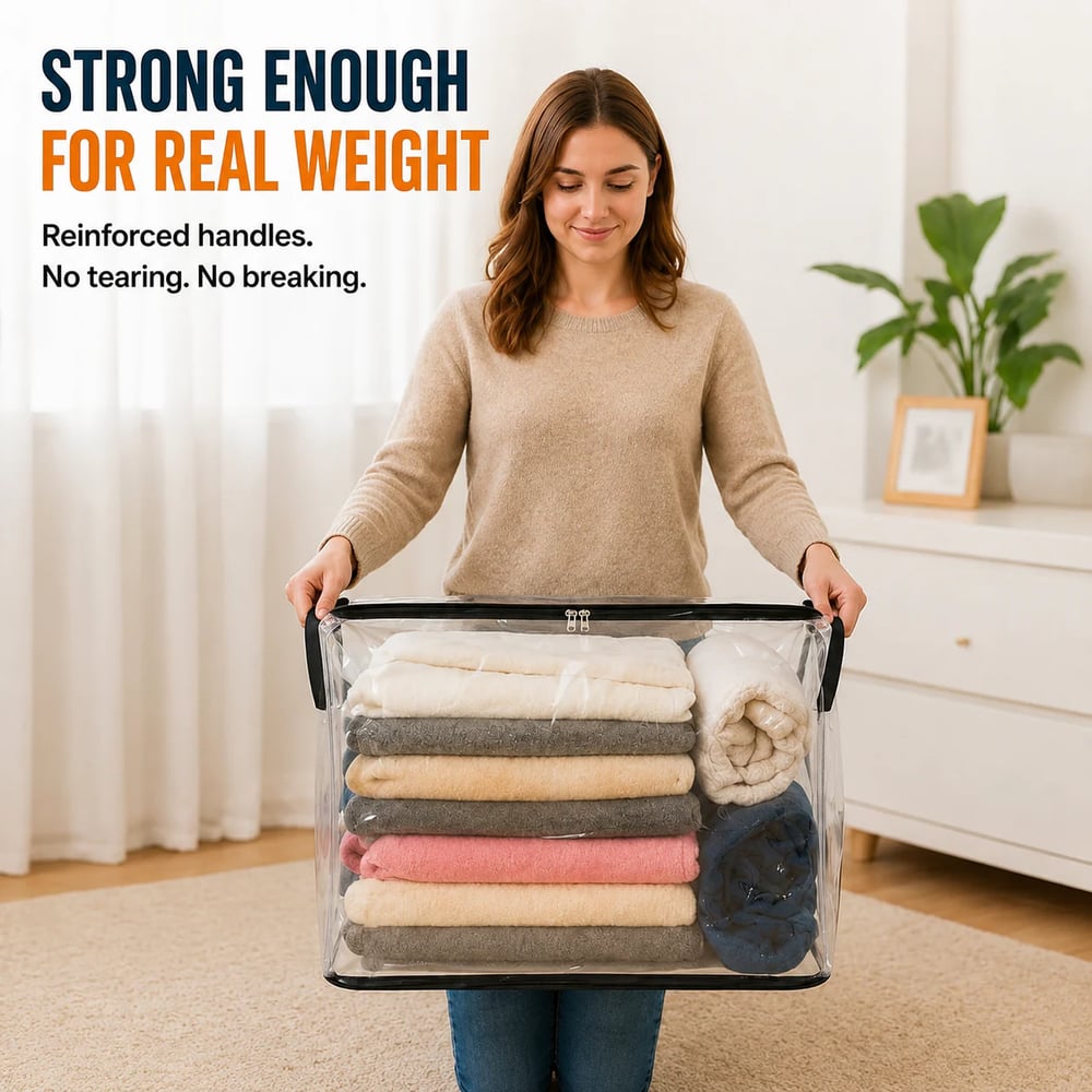 🧺Large Clear Storage Box✨ Keep Your Home Organized