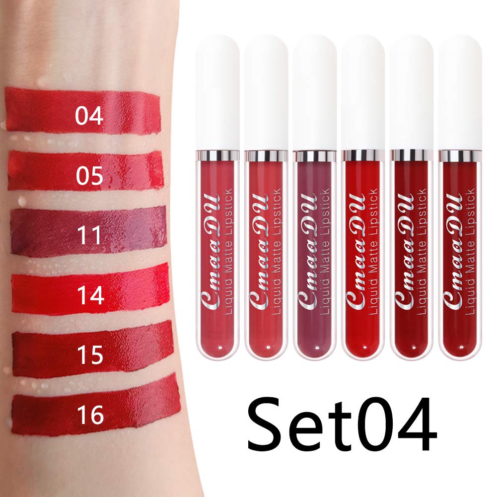 6-Pcs Matte Liquid Lipstick Set – Long-Lasting 24H