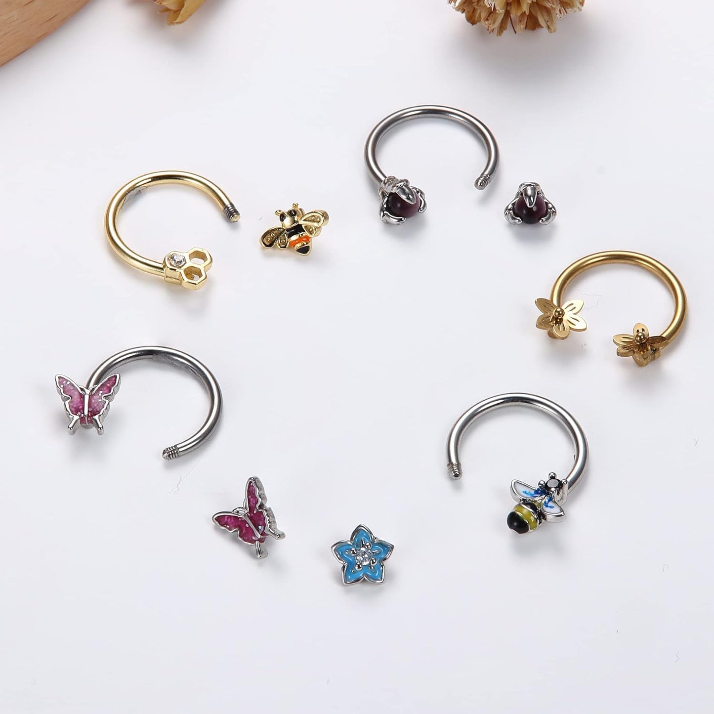 5 pcs Horseshoe Nose Hoop