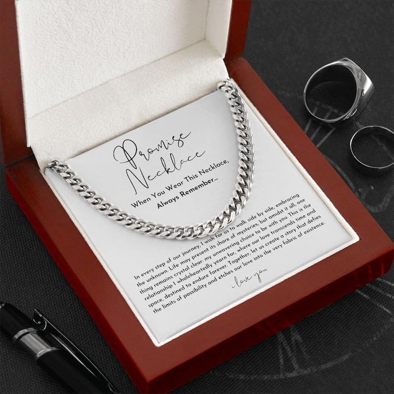 Promise Necklace For Him, Promise Gifts For Him, Boyfriend Promise Necklace