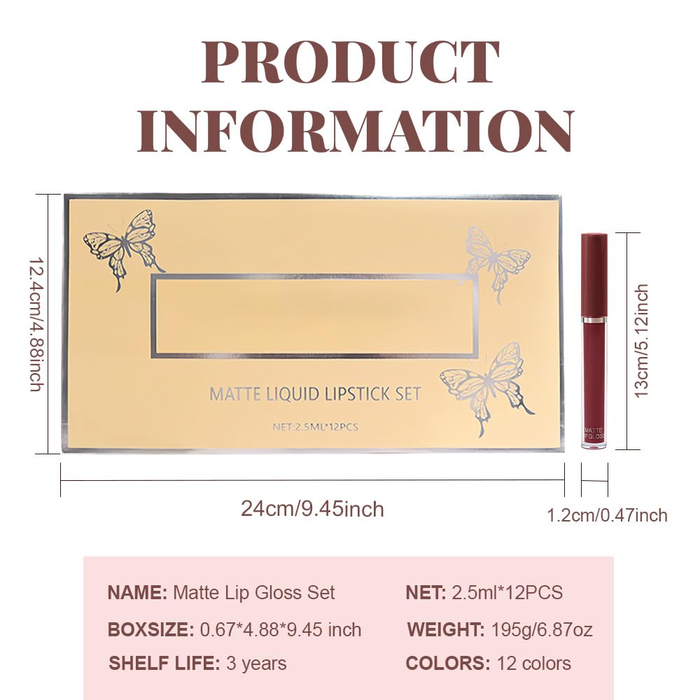 6-Pcs Matte Liquid Lipstick Set – Long-Lasting 24H