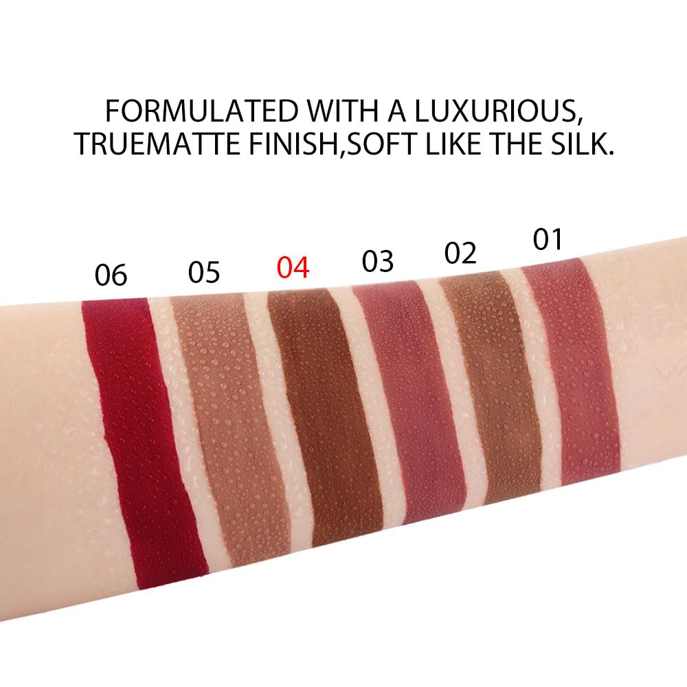 6-Pcs Matte Liquid Lipstick Set – Long-Lasting 24H
