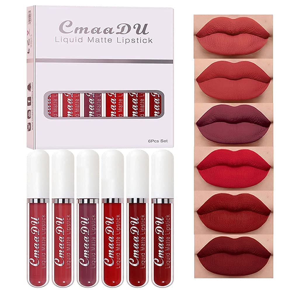 6-Pcs Matte Liquid Lipstick Set – Long-Lasting 24H