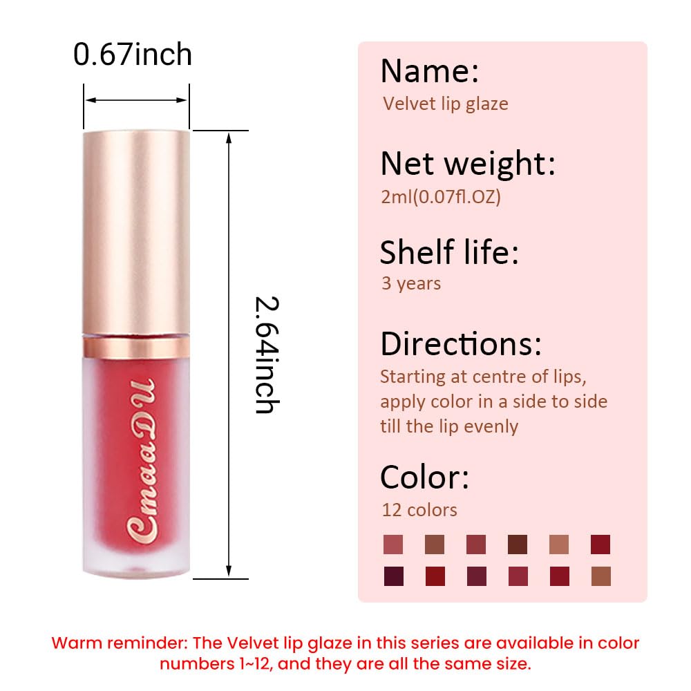 6-Pcs Matte Liquid Lipstick Set – Long-Lasting 24H