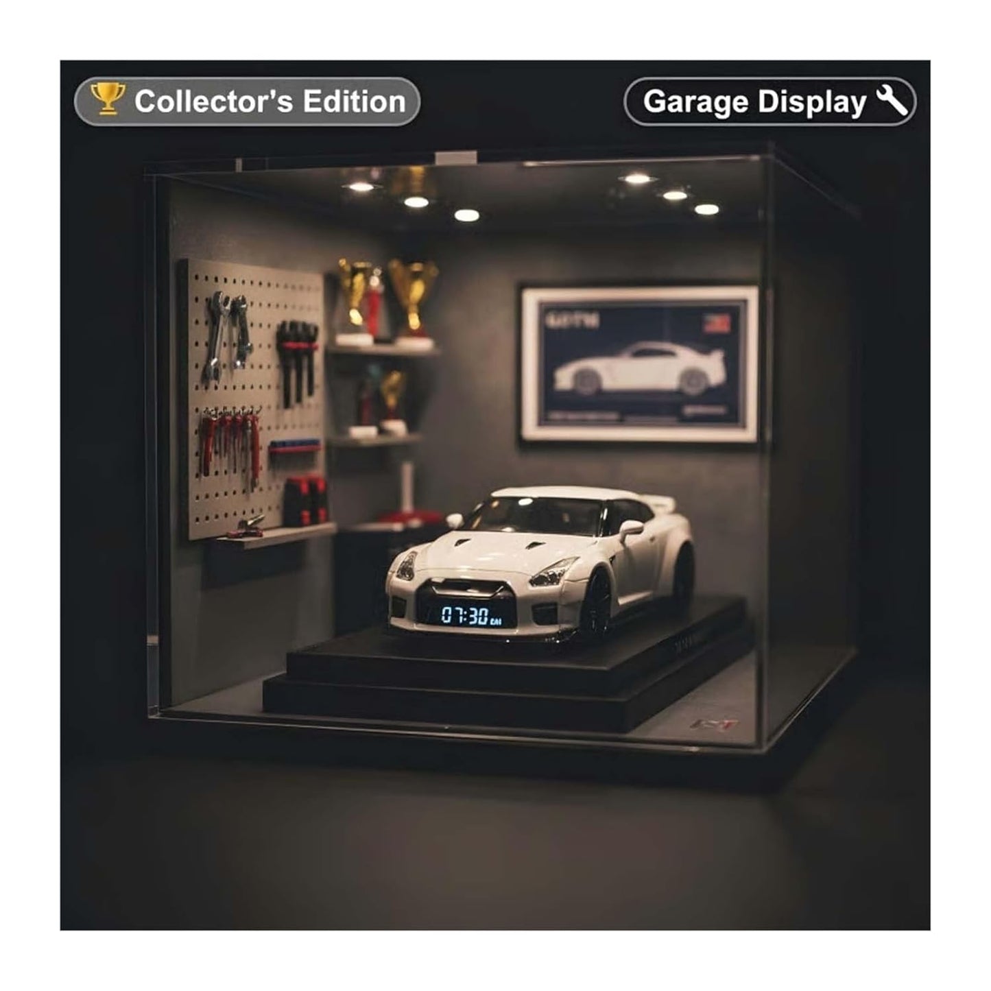 Hypercar Engine Alarm Clock with Realistic Light & Sound Effects Sport Car Décor