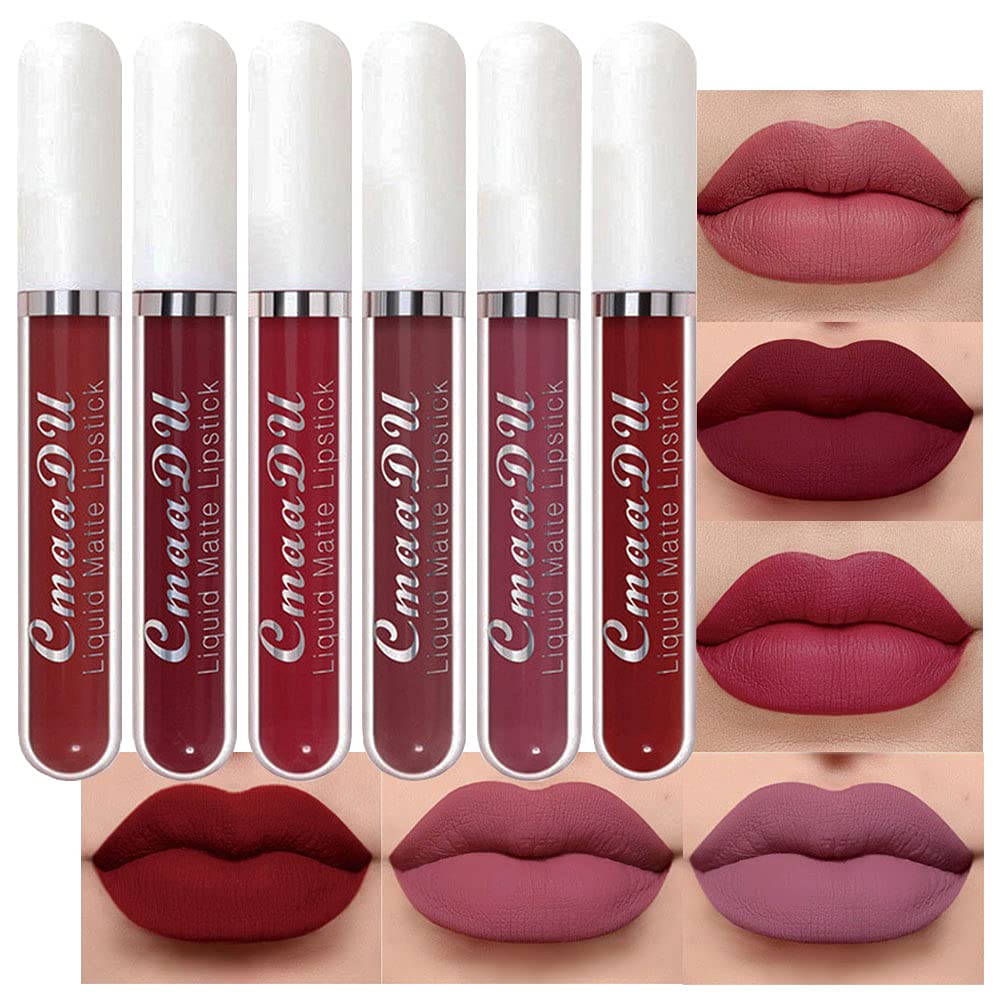 6-Pcs Matte Liquid Lipstick Set – Long-Lasting 24H