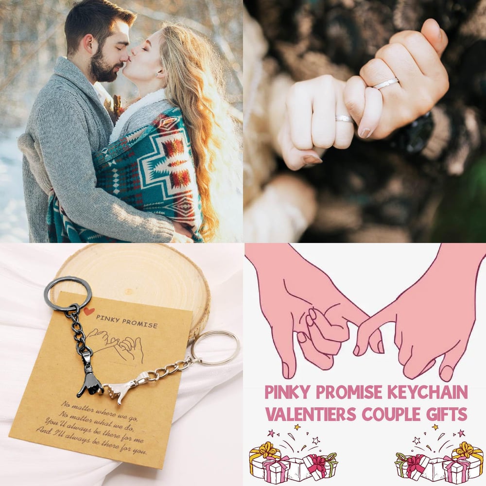 2PC Matching Pinky Promise Keychains for Couples