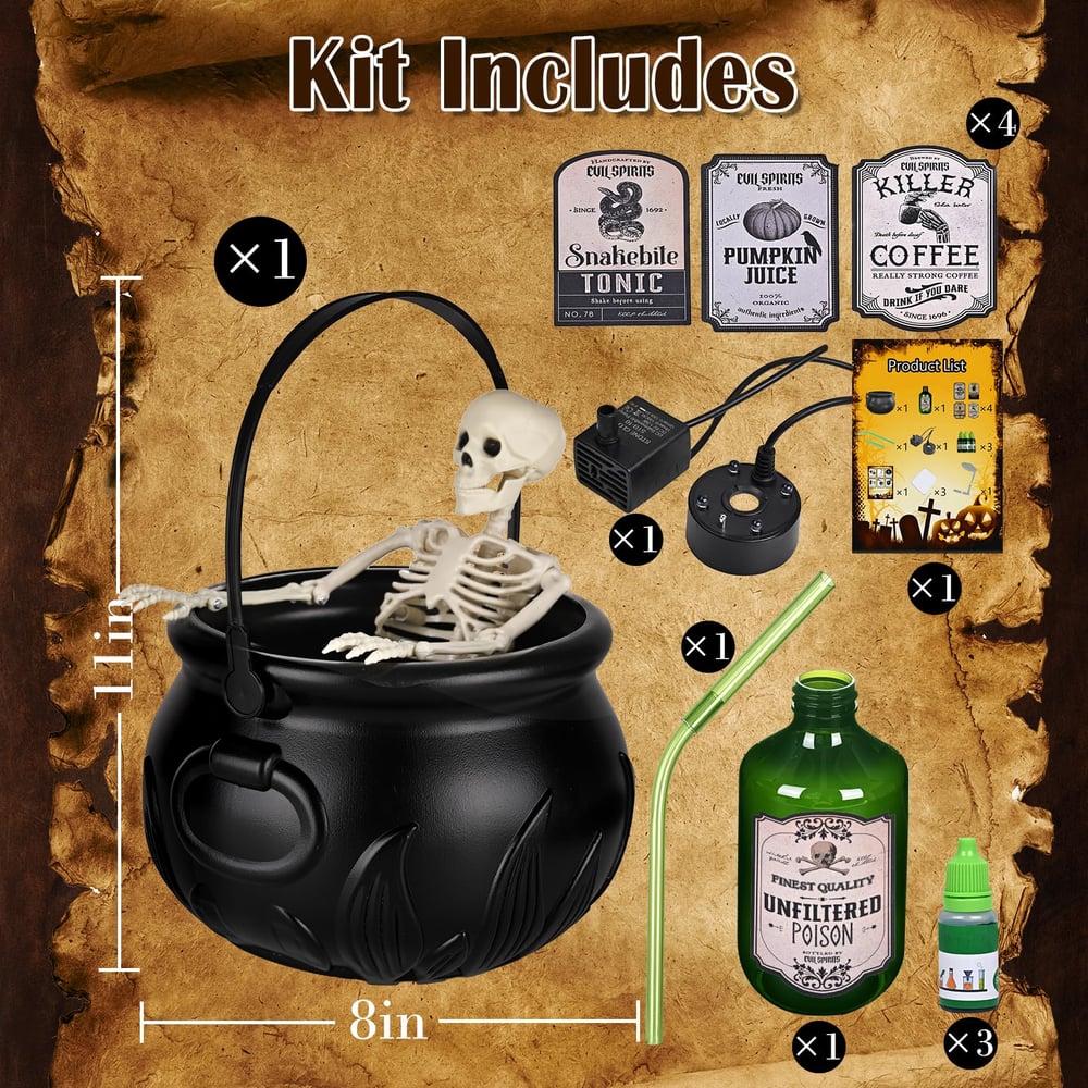 Halloween Floating Potion Cauldron with Mist Maker