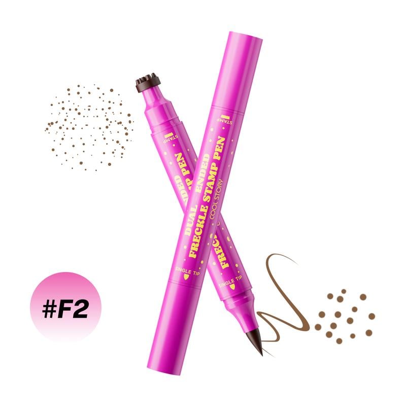 Waterproof Freckles Pen: Faux Freckle Stamp and Fine Tip Eyeliner for Realistic