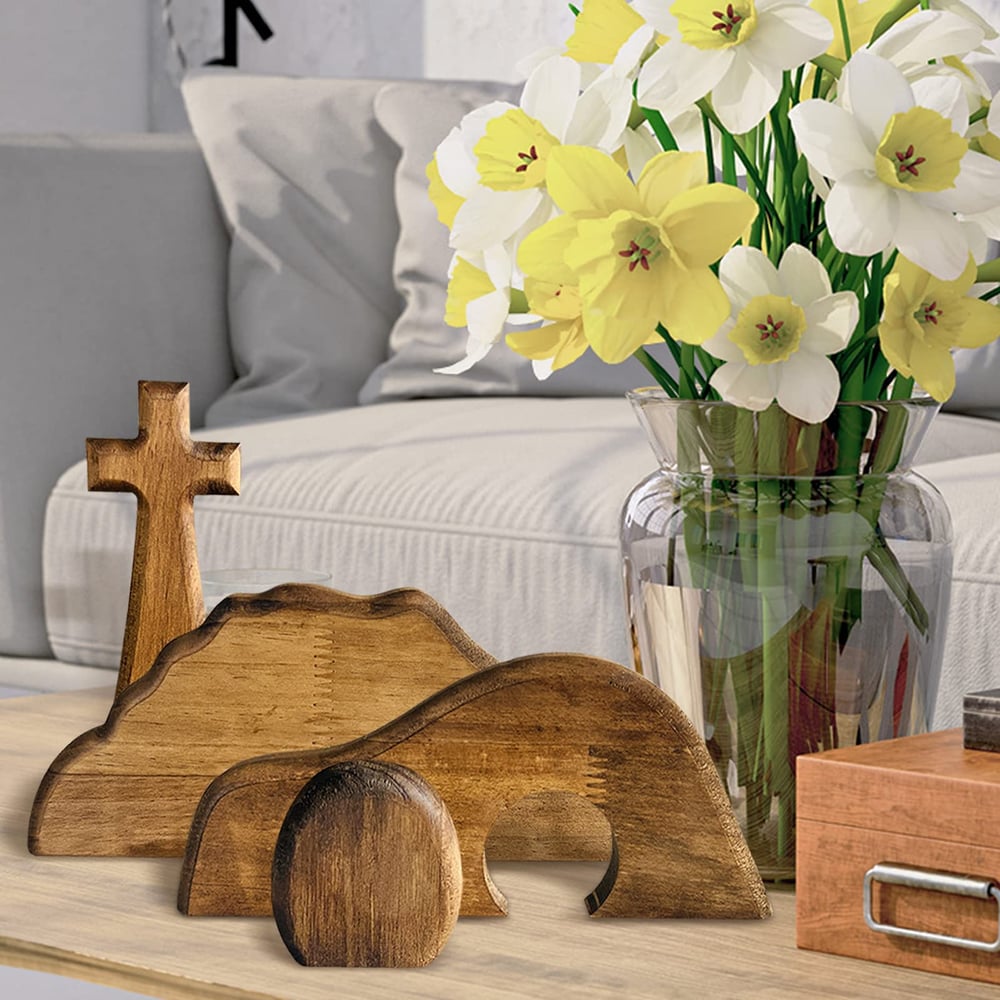 Wooden Easter Resurrection Scene