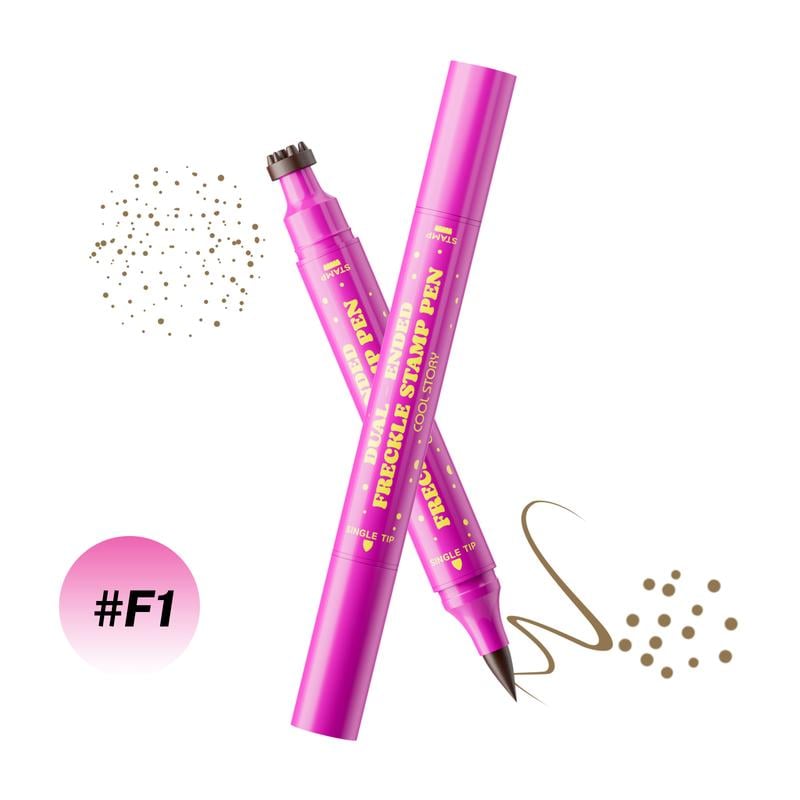 Waterproof Freckles Pen: Faux Freckle Stamp and Fine Tip Eyeliner for Realistic
