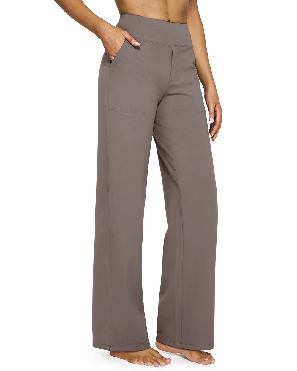 Women's High Waist Stretch Casual Yoga Wide Leg Pants