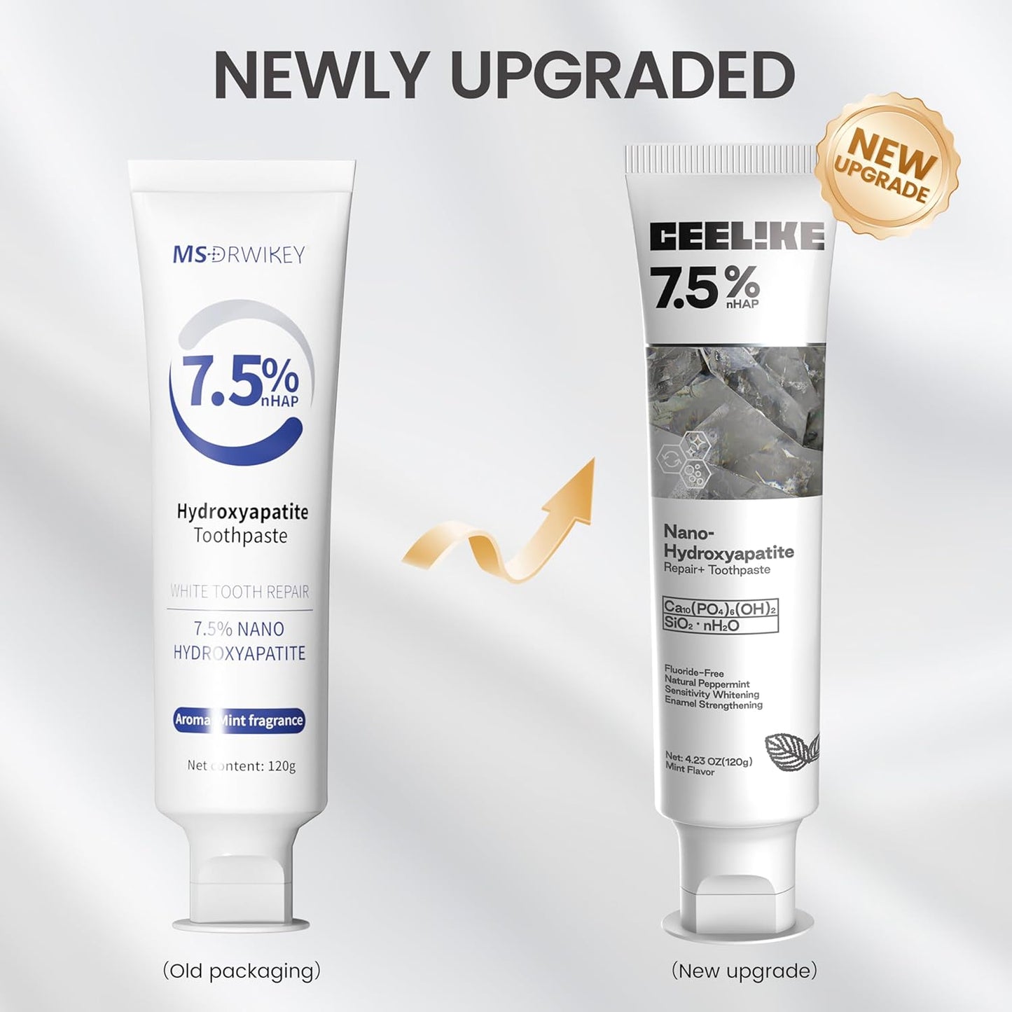 Free Hydroxyapatite Enamel Repairing Breath Freshening Whitening Toothpaste