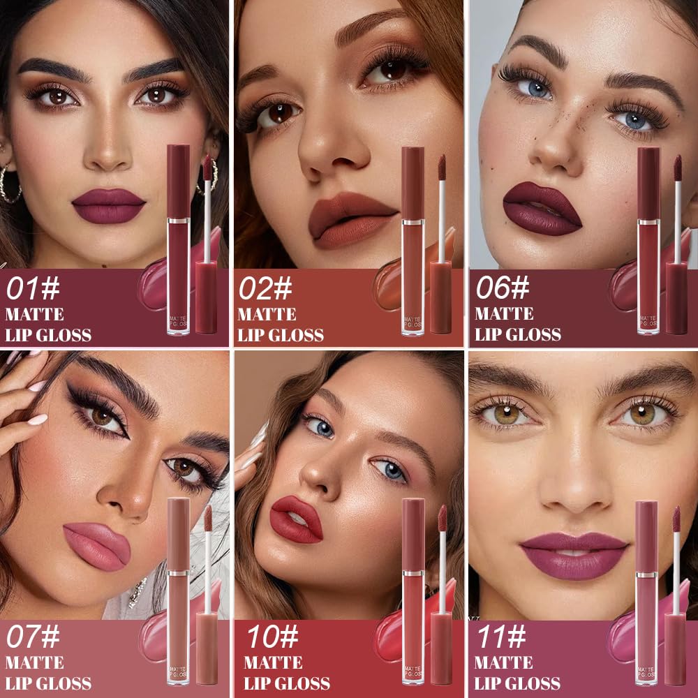 6-Pcs Matte Liquid Lipstick Set – Long-Lasting 24H