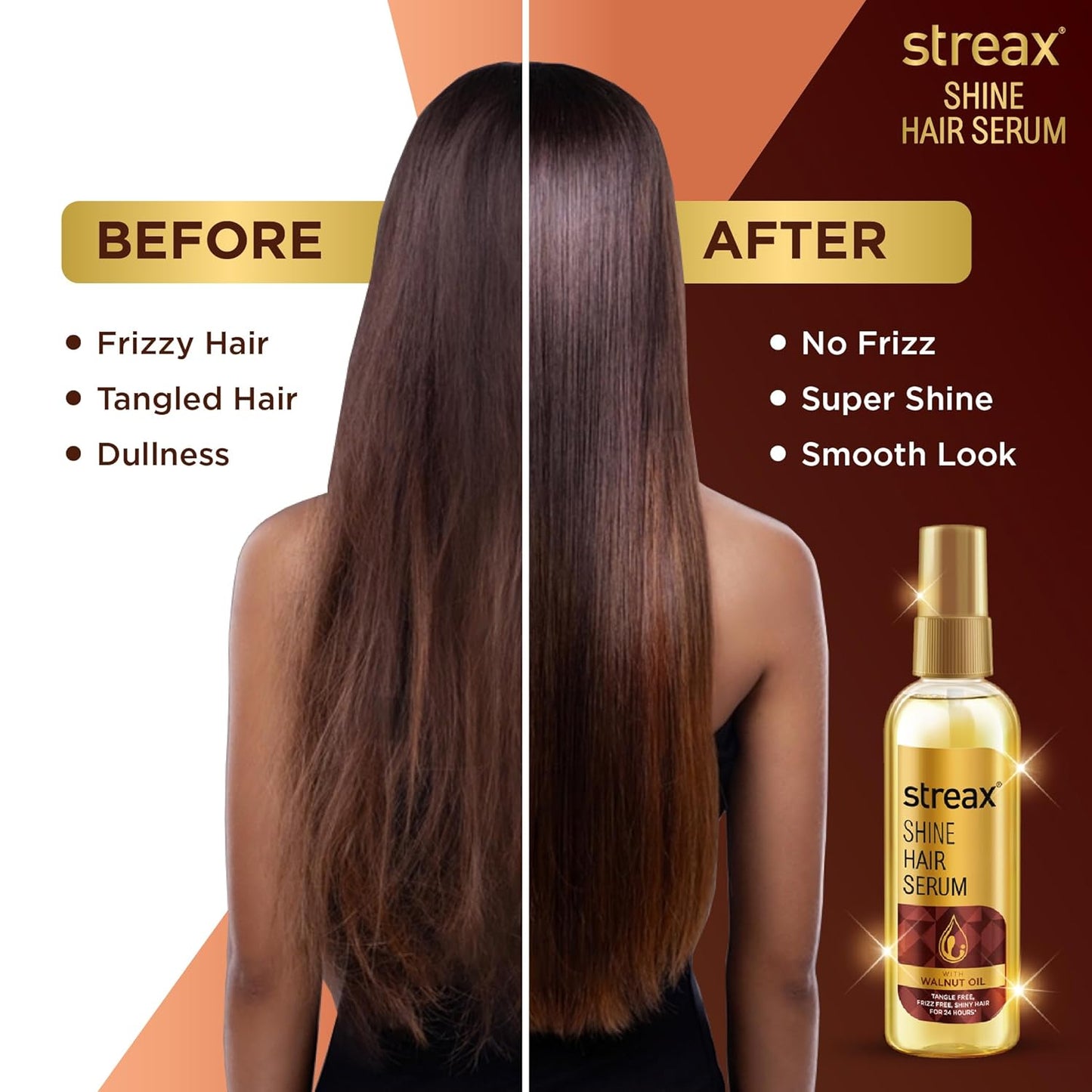 Hair Serum 200ml, Vitalized with Walnut Oil, For Hair Smoothening & Shine