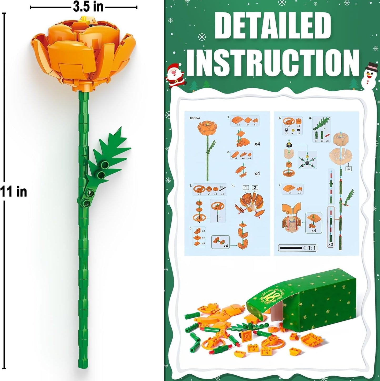 Flower Bouquet Advent Calendar Building Blocks – Christmas Countdown Blind Box