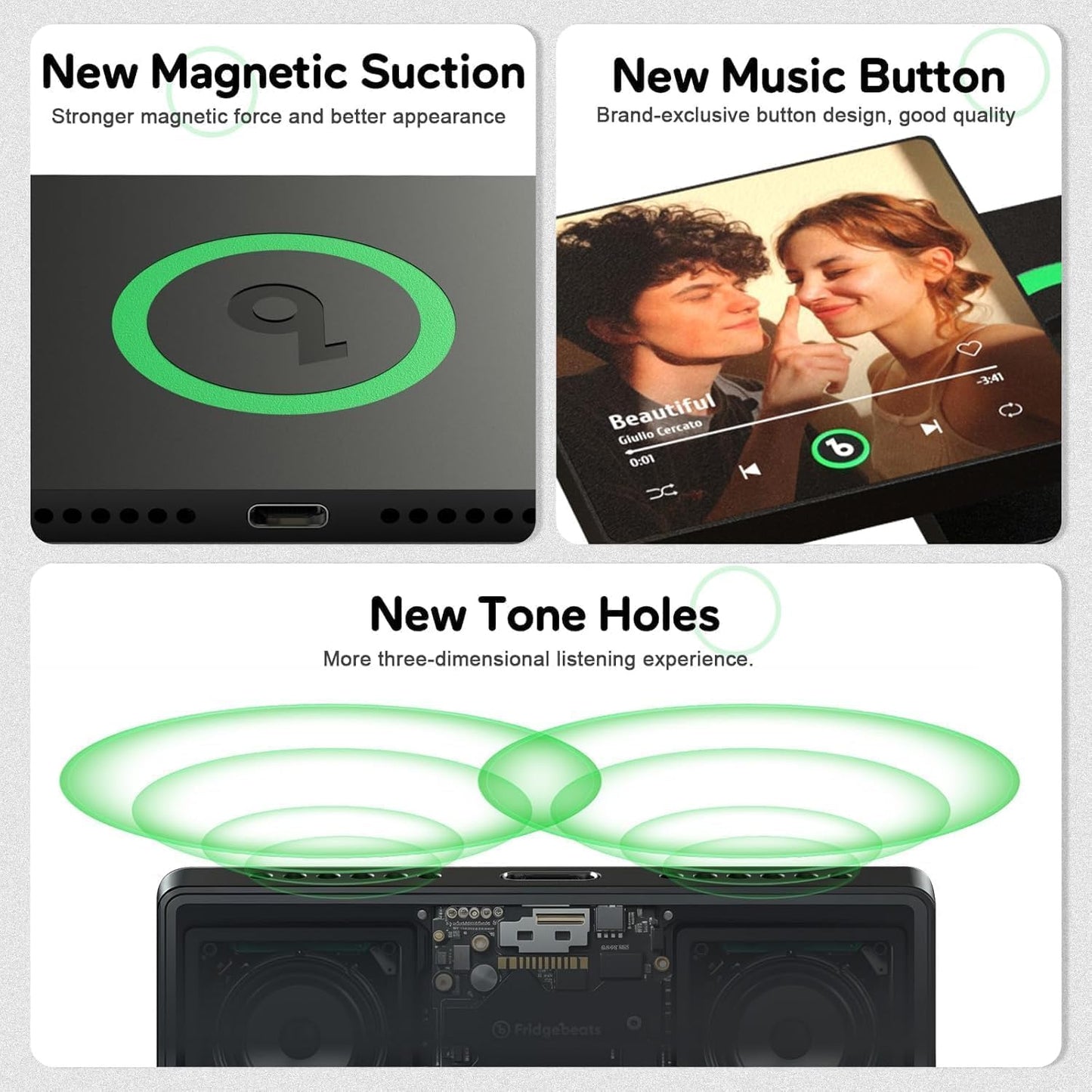 Personalized Music Fridge Magnet Custom Spotify Refrigerator Magnet with Photo Album & Can Play Songs Christmas Meaningful Gifts