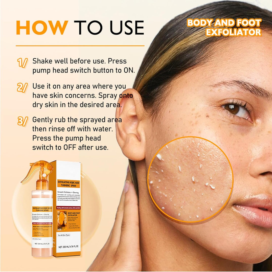 Exfoliating Kojic Acid Turmeric Spray