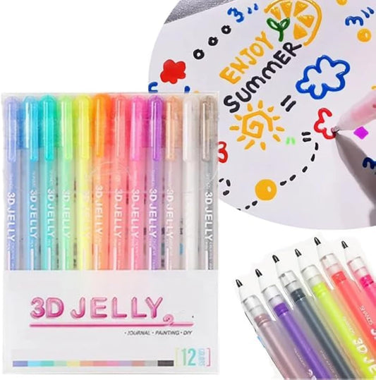12/24/36 Colors 3D Jelly Pen Set: Unleash Your Creative Spark!