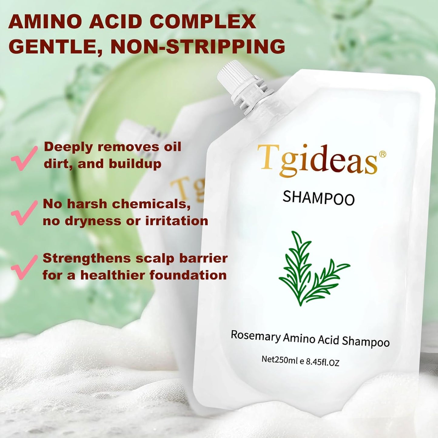 Tgideas Rosemary Amino Acid Shampoo, Hair Growth Shampoo  2 Packs