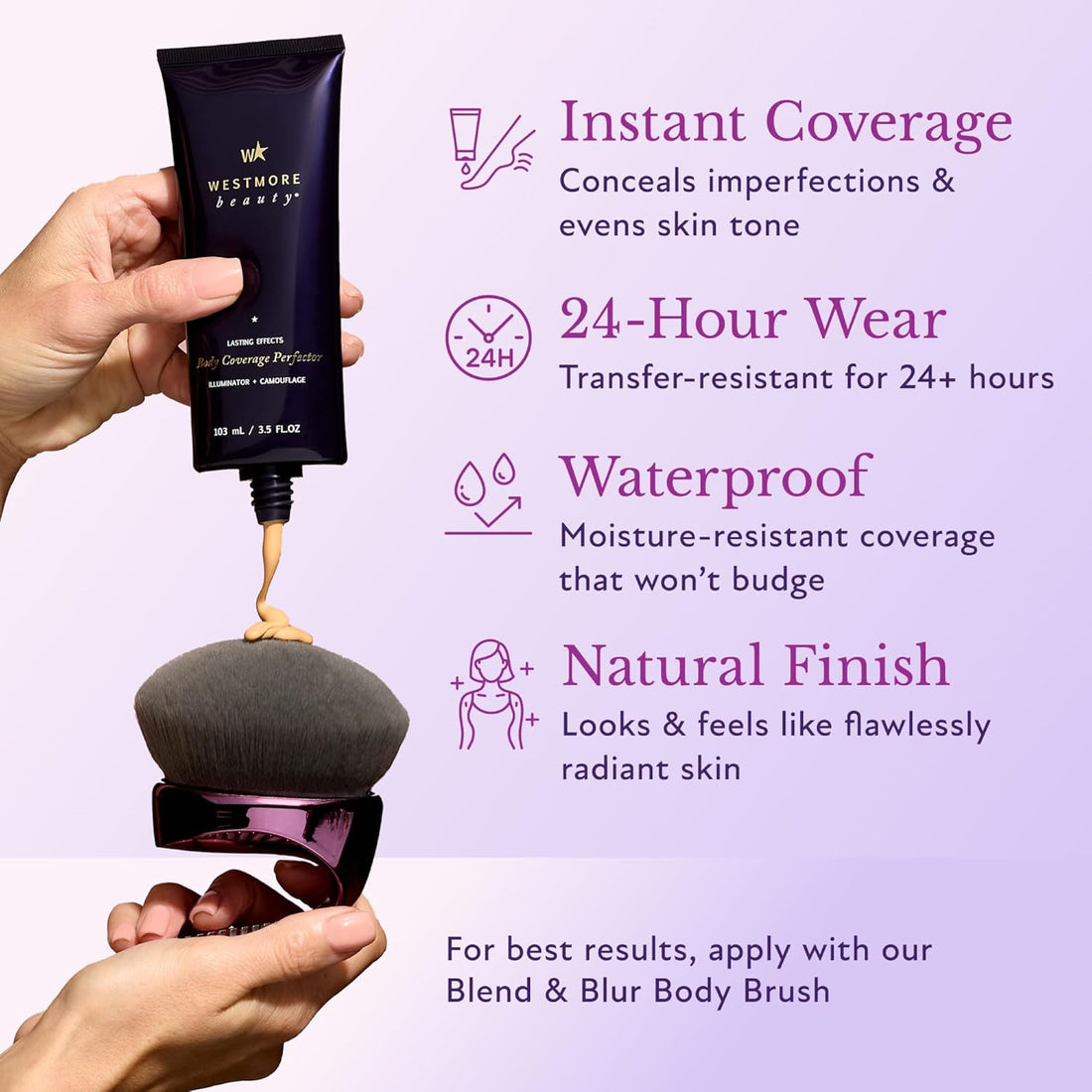Westmore Beauty Body Coverage Perfector – Waterproof Leg & Body Makeup - Tattoo Cover Up Makeup - 7 Oz (Bronze Radiance)