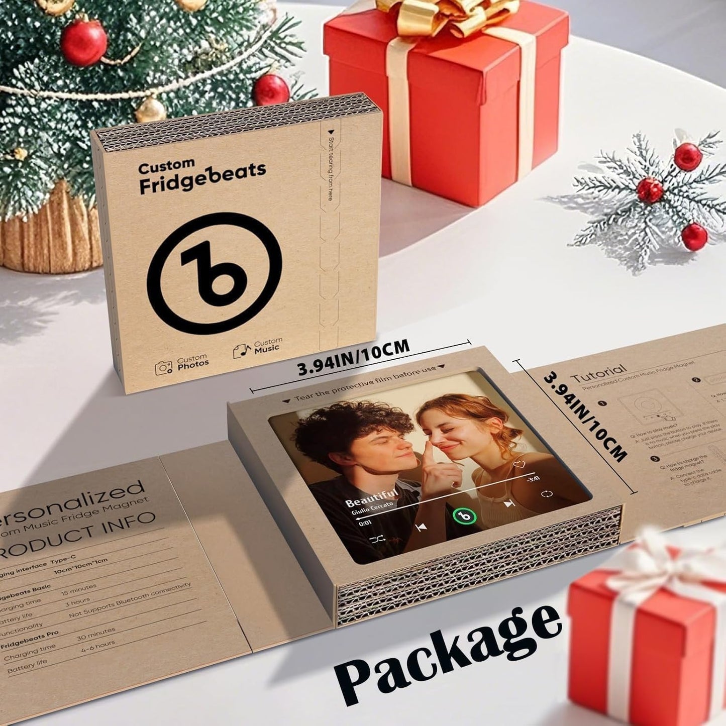 Personalized Music Fridge Magnet Custom Spotify Refrigerator Magnet with Photo Album & Can Play Songs Christmas Meaningful Gifts