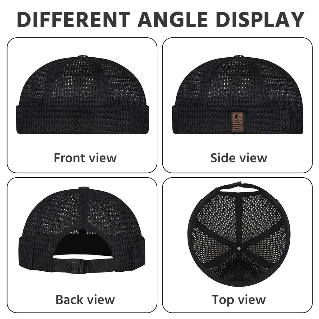 Men’s Breathable Brimless Docker Hat – Lightweight Mesh Skull Cap for Summer Outdoor Wear