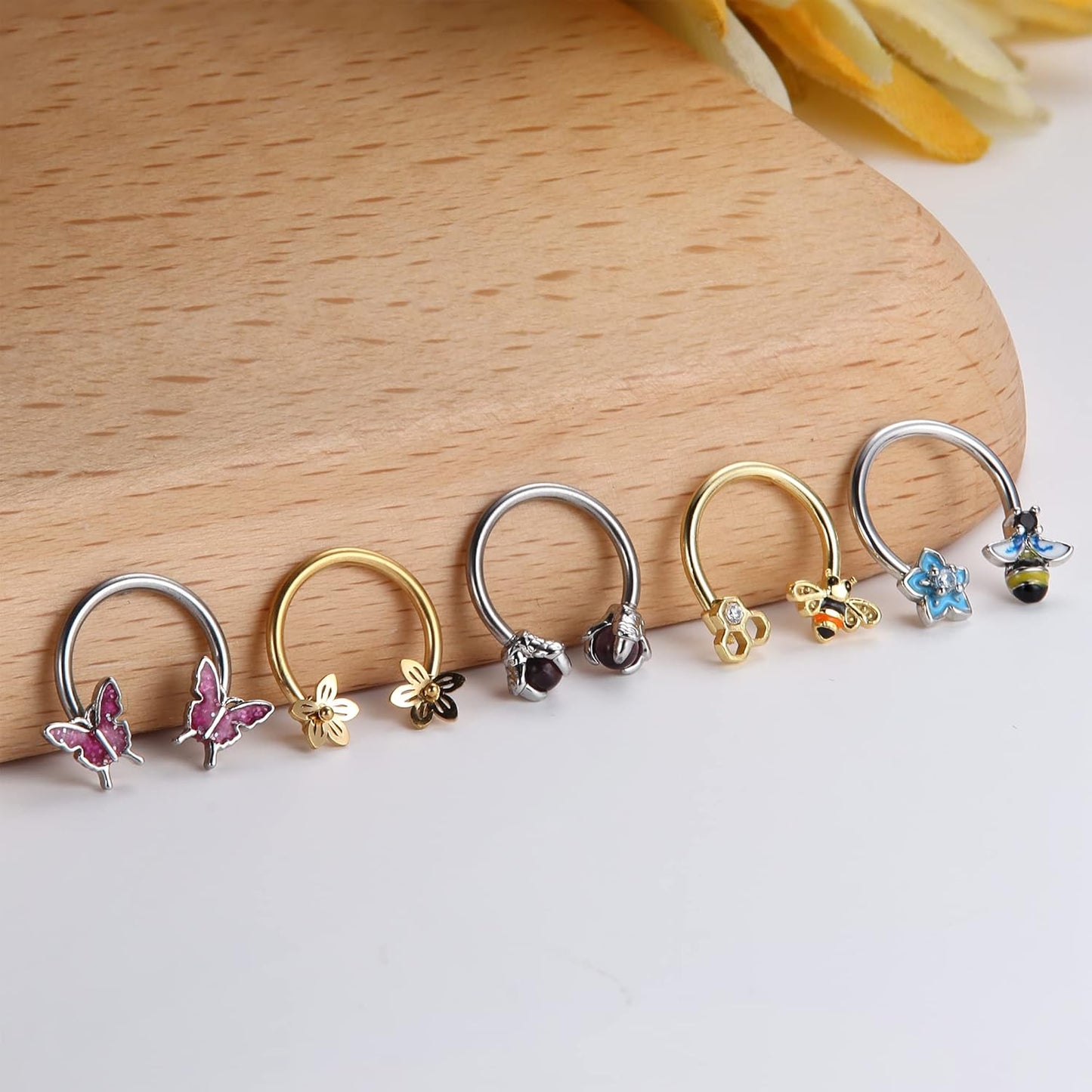 5 pcs Horseshoe Nose Hoop