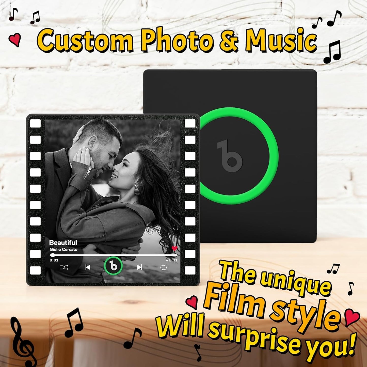 Personalized Music Fridge Magnet Custom Spotify Refrigerator Magnet with Photo Album & Can Play Songs Christmas Meaningful Gifts