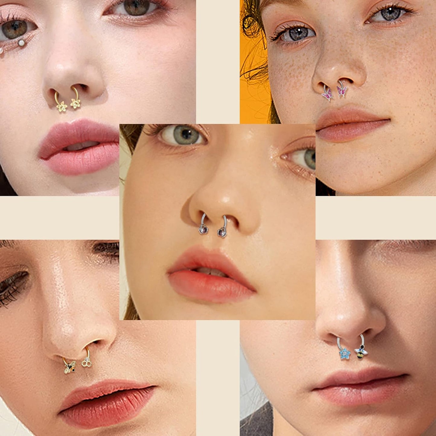 5 pcs Horseshoe Nose Hoop