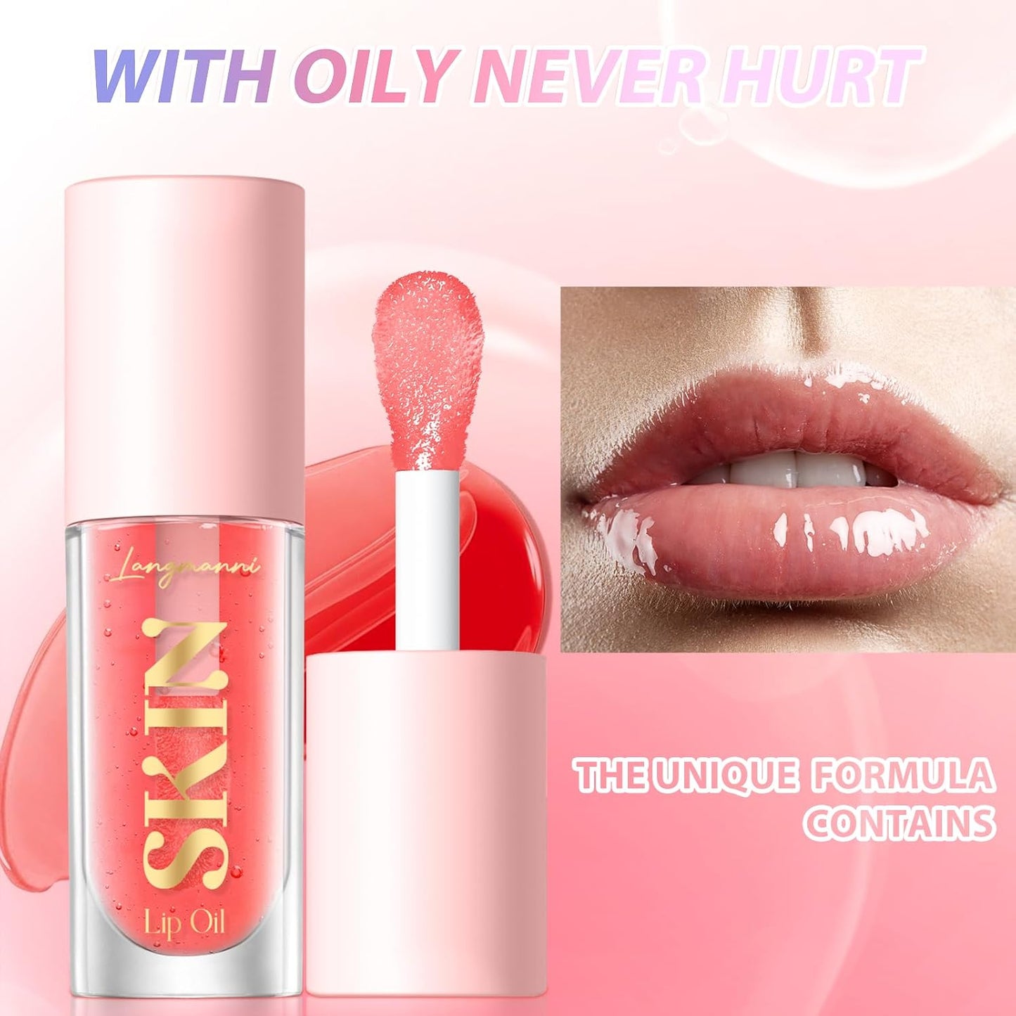 Strawberry Moisturizing Lip Oil – Non-Sticky Hydrating Gloss