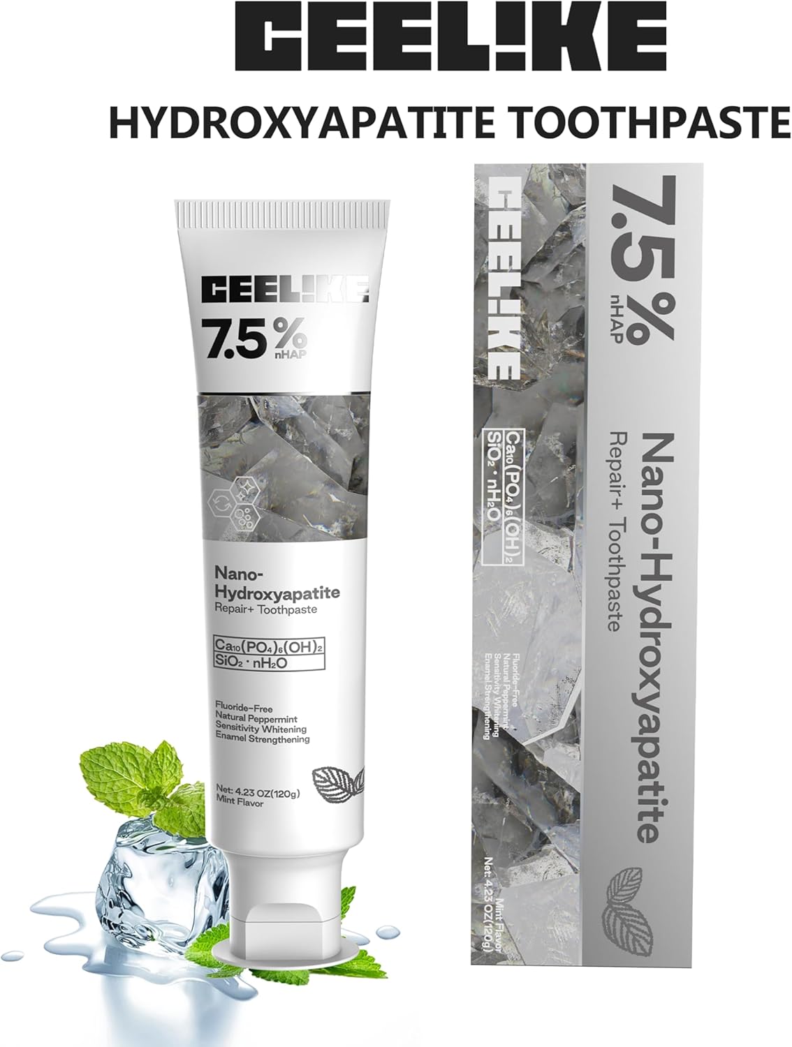 Free Hydroxyapatite Enamel Repairing Breath Freshening Whitening Toothpaste