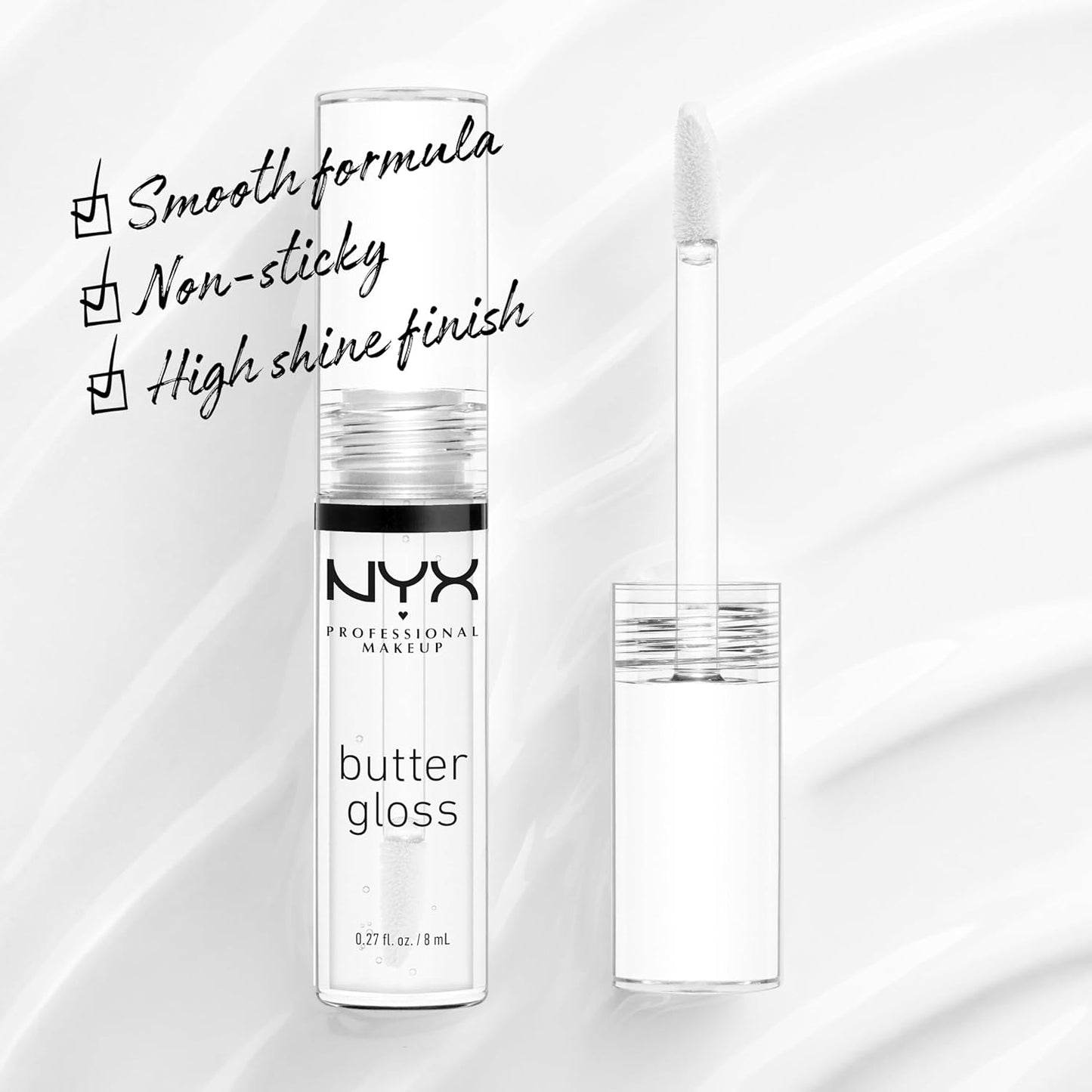 MAKEUP Butter Gloss, Non-Sticky Lip Gloss - Sugar Glass ,Clear