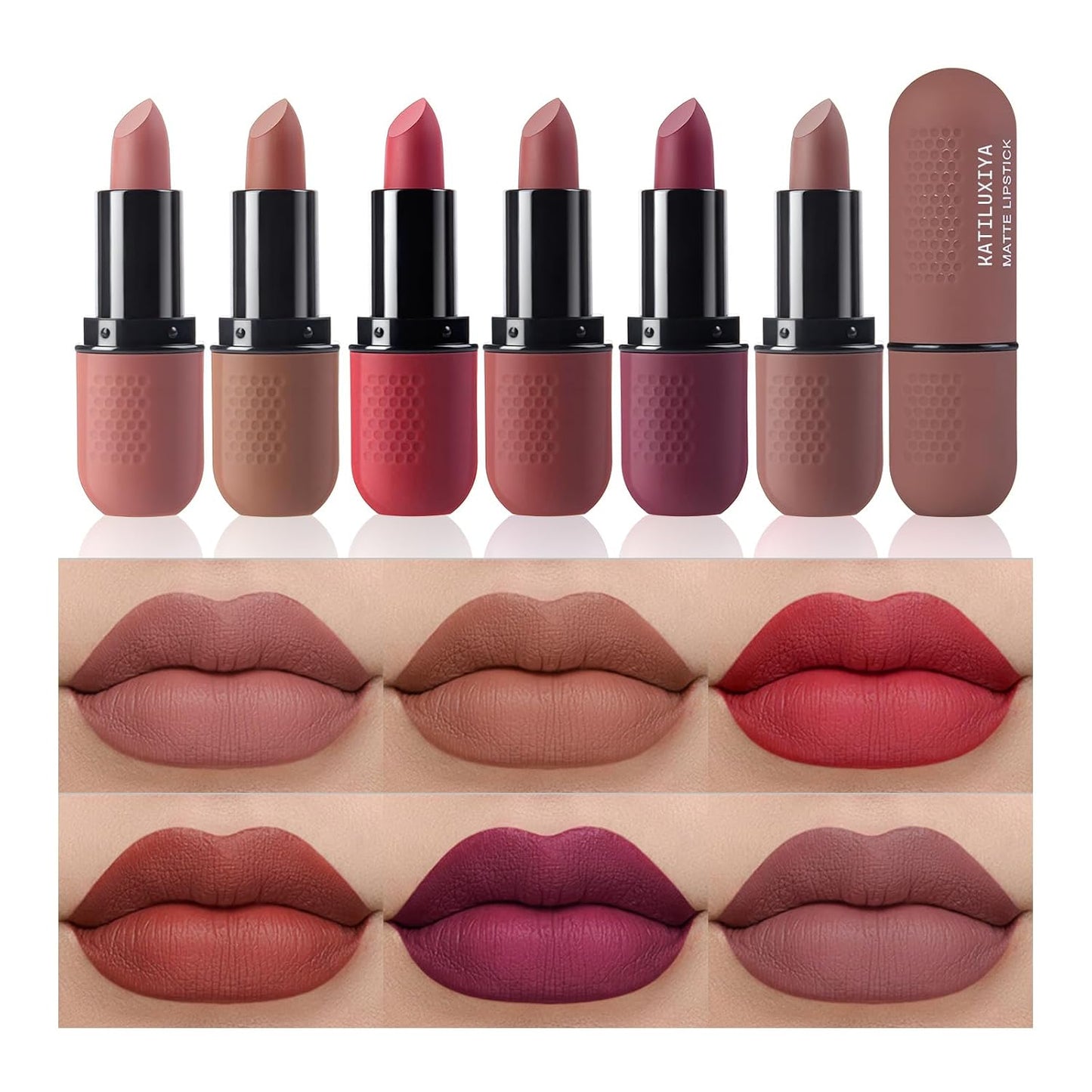 6Pcs Red Velvet Matte Lipstick Set