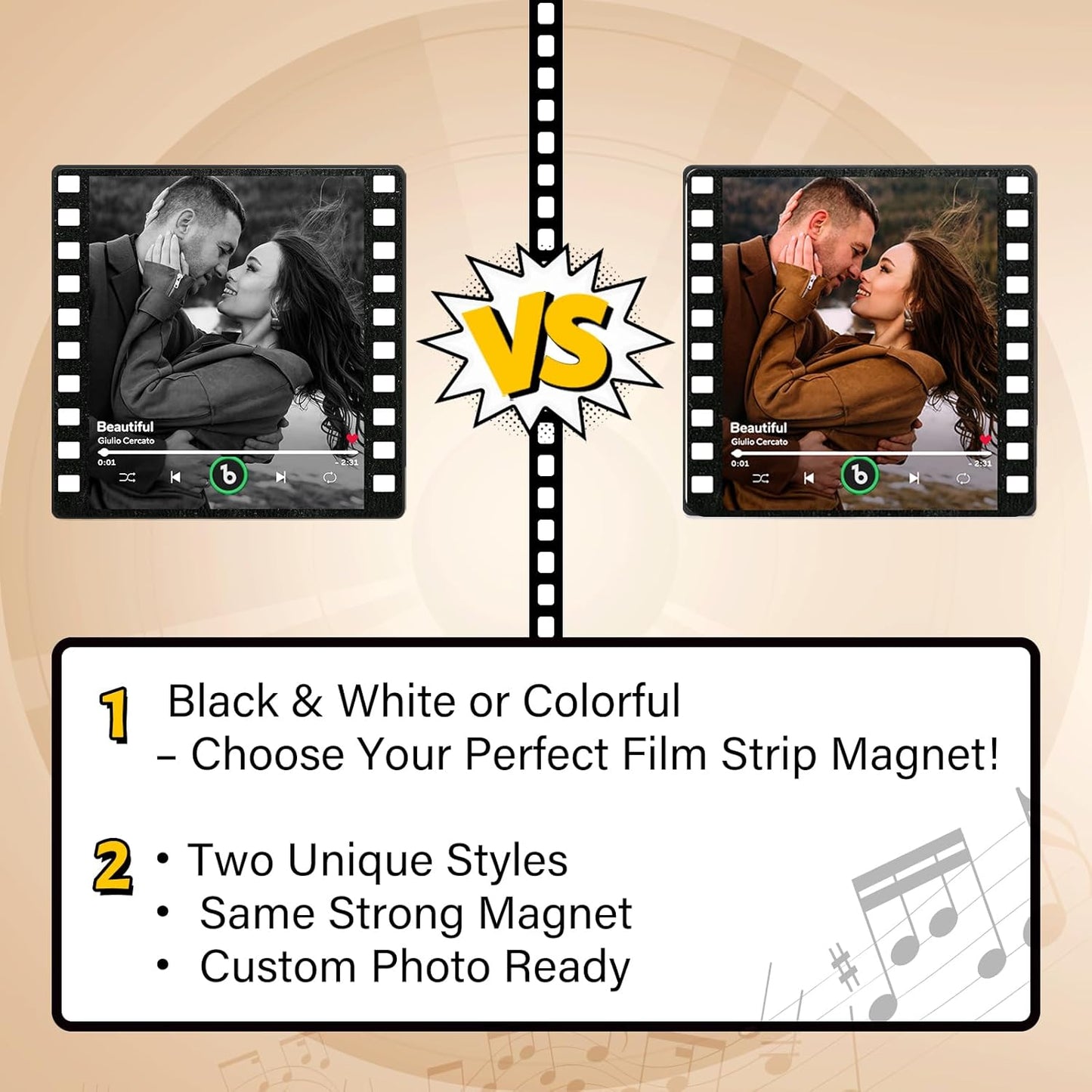 Personalized Music Fridge Magnet Custom Spotify Refrigerator Magnet with Photo Album & Can Play Songs Christmas Meaningful Gifts