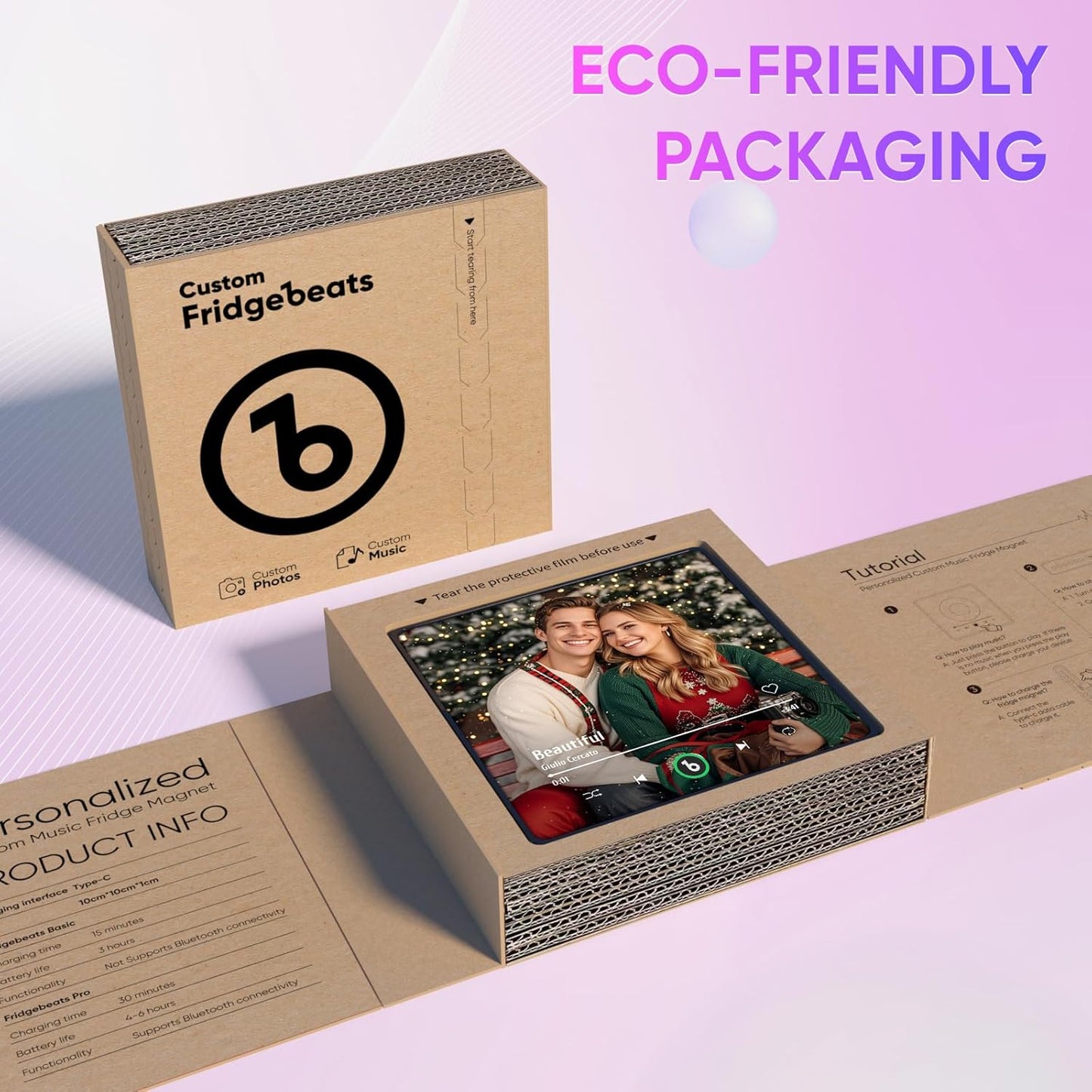 Personalized Music Fridge Magnet Custom Spotify Refrigerator Magnet with Photo Album & Can Play Songs Christmas Meaningful Gifts