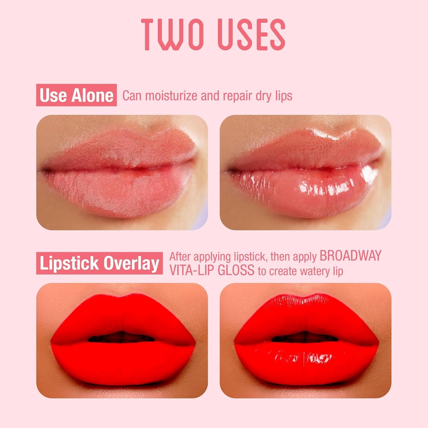 uby Kisses Vita-Lip Clear Gloss 12-Pack – Rosehip Oil Hydrating Shine