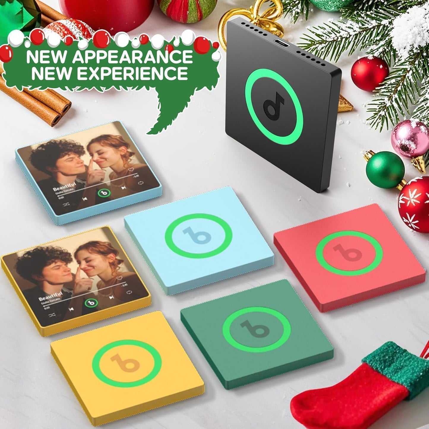 Personalized Music Fridge Magnet Custom Spotify Refrigerator Magnet with Photo Album & Can Play Songs Christmas Meaningful Gifts