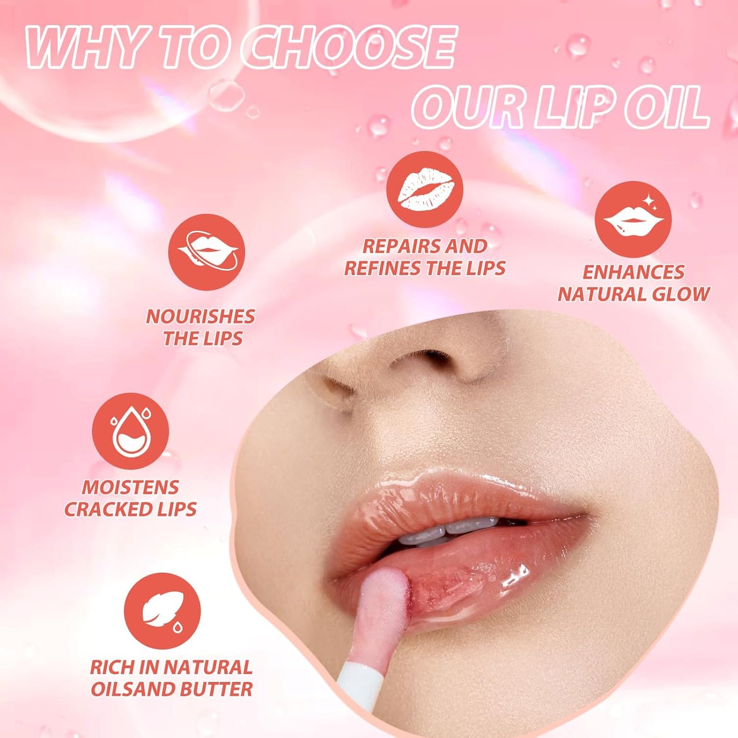 Strawberry Moisturizing Lip Oil – Non-Sticky Hydrating Gloss